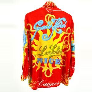Vintage 90s Oaks by Ferre Red Riviera Soleil Cannes Graphic Shirt